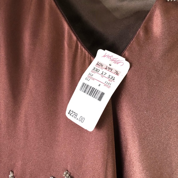 Lord & Taylor -Sheath cowl neck embellished Dress -size 10 - Picture 3 of 5